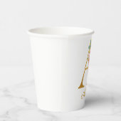 Florale Monogram Aangepaste Naam Initiaal Botanisc Papieren Bekers (Rechts)