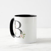 Florale Monogram B Mok – Elegante Letter B met Zac (Voorkant links)
