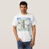 florale Monogram E t-shirt (Voorkant volledig)