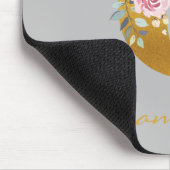 Florale Monogram Gouden Naam Initiaal Gepersonalis Muismat (Hoek)