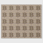 Florale Monogram Initiaal B Elegant Persoonlijk Cadeaupapier (Vlak)