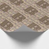 Florale Monogram Initiaal B Elegant Persoonlijk Cadeaupapier (Hoek)