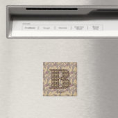 Florale Monogram Initiaal B Elegant Persoonlijk Magneet (Insitu (Vaatwasser))