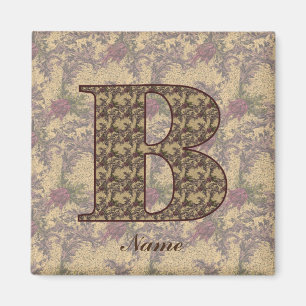 Florale Monogram Initiaal B Elegant Persoonlijk  Magneet