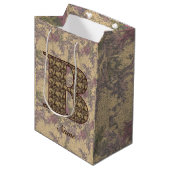 Florale Monogram Initiaal B Elegant Persoonlijk    Medium Cadeauzakje (Voorkant Gekanteld)