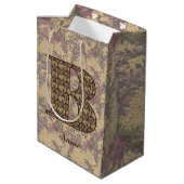 Florale Monogram Initiaal B Elegant Persoonlijk    Medium Cadeauzakje (Achterkant Gekanteld)