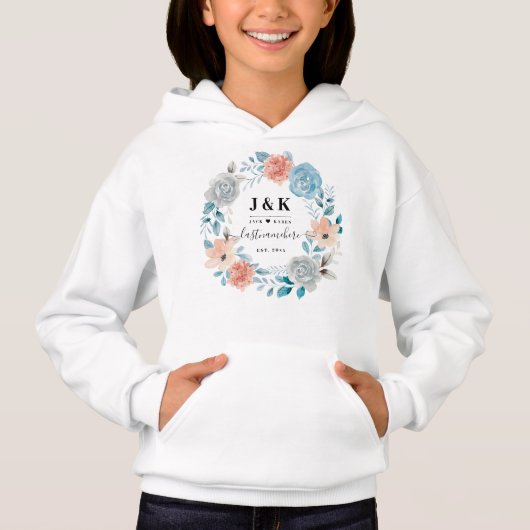 Florale Monogram Initiaal Eigen Familienaam (Voorkant)