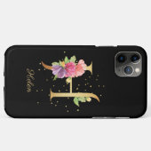 Florale Monogram Men Name Initiaal H Letter Case-Mate iPhone Case (Achterkant (horizontaal))