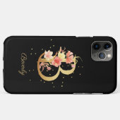 Florale Monogram Men personaliseren Naam Initiaal Case-Mate iPhone Case (Achterkant (horizontaal))