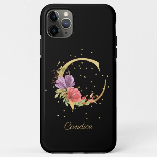 Florale Monogram Persoonlijke Naam Initiaal C Lett Case-Mate iPhone Case (Achterkant)