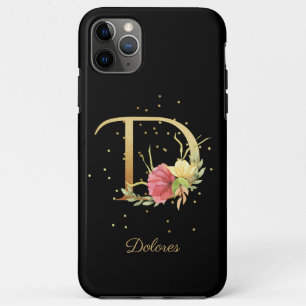 Florale Monogram Persoonlijke Naam Initiaal D Lett Case-Mate iPhone Case