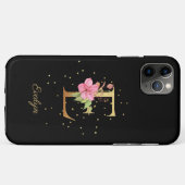 Florale Monogram Persoonlijke Naam Initiaal E Lett Case-Mate iPhone Case (Achterkant (horizontaal))
