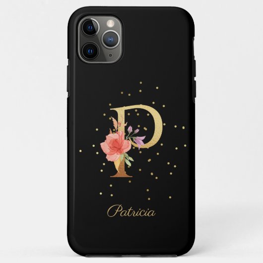 Florale Monogram Persoonlijke Naam Initiaal P Lett Case-Mate iPhone Case (Achterkant)
