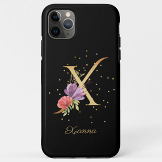 Florale Monogram Persoonlijke Naam Initiaal X Lett Case-Mate iPhone Case