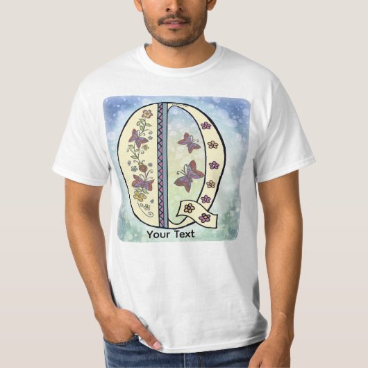 florale Monogram Q t-shirt (Voorkant)