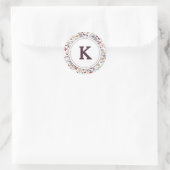 Florale Monogram Ronde Sticker (Tas)