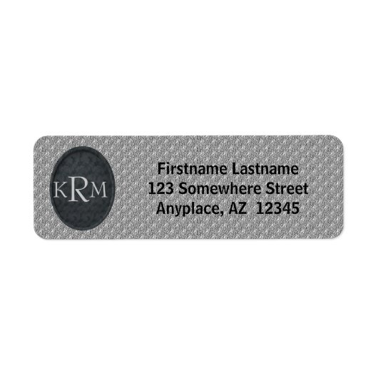 Florale Monogram Uw Initiaal Retouradres Etiket (Voorkant)