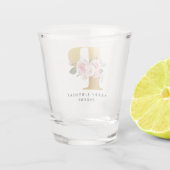 Florale Monogram Verjaardag Gepersonaliseerde Naam Shot Glas (Achterkant)