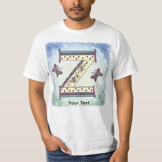 florale Monogram Z t-shirt (Voorkant)
