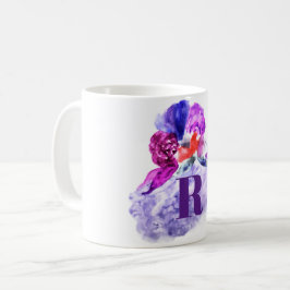 Florale monogrammen van roze en gewelddadige Water Koffiemok