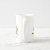 Florale Monogramnaam Initiaal Botanisch Aangepast Porselein Kop (Achterkant)