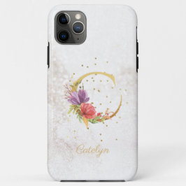 Florale Monogramnaam Initiaal C Letter Personalise Case-Mate iPhone Case