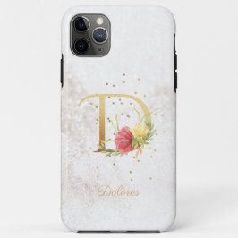 Florale Monogramnaam Initiaal D Letter Personalise Case-Mate iPhone Case