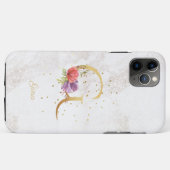 Florale Monogramnaam Initiaal G Letter Personalise Case-Mate iPhone Case (Achterkant (horizontaal))