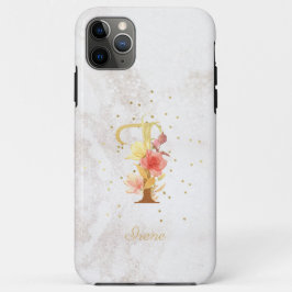 Florale Monogramnaam Initiaal I Letter Personalise Case-Mate iPhone Case