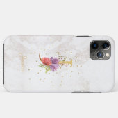 Florale Monogramnaam Initiaal J Letter Personalise Case-Mate iPhone Case (Achterkant (horizontaal))