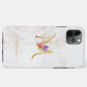 Florale Monogramnaam Initiaal M Letter Personalise Case-Mate iPhone Case (Achterkant (horizontaal))