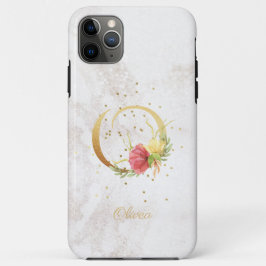 Florale Monogramnaam Initiaal O Letter Personalise Case-Mate iPhone Case