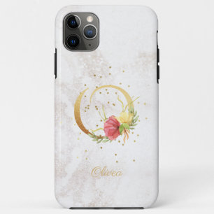 Florale Monogramnaam Initiaal O Letter Personalise Case-Mate iPhone Case