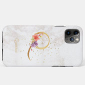 Florale Monogramnaam Initiaal Q Letter Personalise Case-Mate iPhone Case (Achterkant (horizontaal))