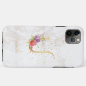Florale Monogramnaam Initiaal U Letter Personalise Case-Mate iPhone Case (Achterkant (horizontaal))