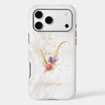 Florale Monogramnaam Initiaal V Letter Personalise