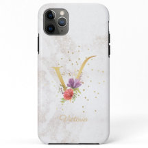 Florale Monogramnaam Initiaal V Letter Personalise
