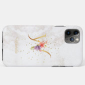 Florale Monogramnaam Initiaal W Letter Personalise Case-Mate iPhone Case (Achterkant (horizontaal))