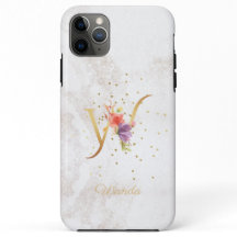 Florale Monogramnaam Initiaal W Letter Personalise