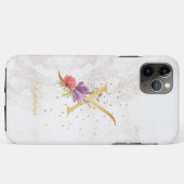 Florale Monogramnaam Initiaal X Letter Personalise Case-Mate iPhone Case (Achterkant (horizontaal))