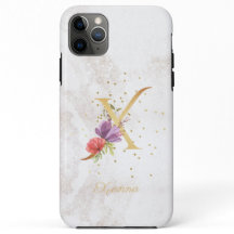 Florale Monogramnaam Initiaal X Letter Personalise