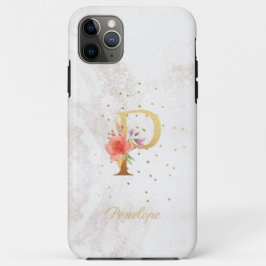 Florale Monogramnaam Initiële P Letter Personalise Case-Mate iPhone Case