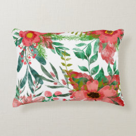 Florale motieven voor het kerstseizoen accent kussen