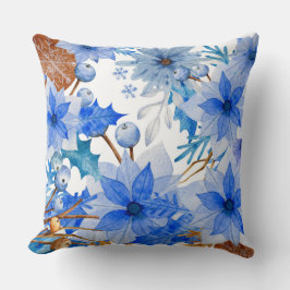 Florale motieven voor het kerstseizoen kussen