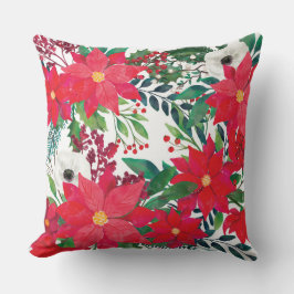 Florale motieven voor het kerstseizoen kussen