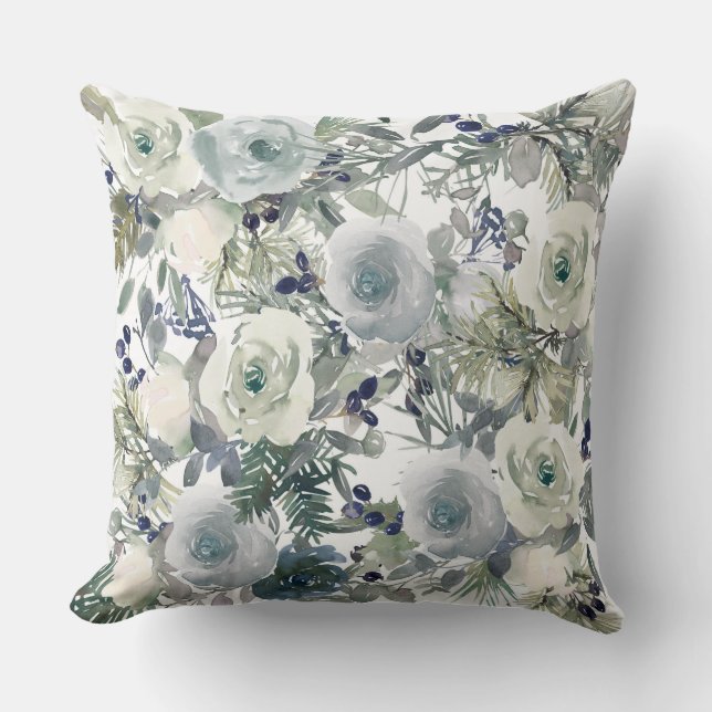 Florale motieven voor het kerstseizoen kussen (Voorkant)