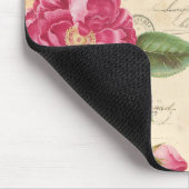 Florale mousepad met roos en kolibrie muismat (Hoek)