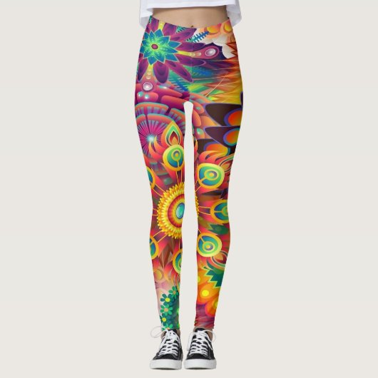 Florale mozaïek leggings (Voorkant)
