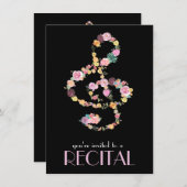 florale muziek verdrievoudigt zwart kaart (Voorkant / Achterkant)