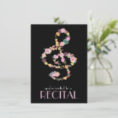 florale muziek verdrievoudigt zwart kaart (Staand voorkant)